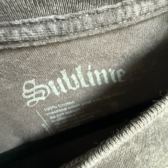 Grunge Sublime Sun Band Tee Vintage Graphic T Shirt Charcoal Gray - Picture 3 of 4